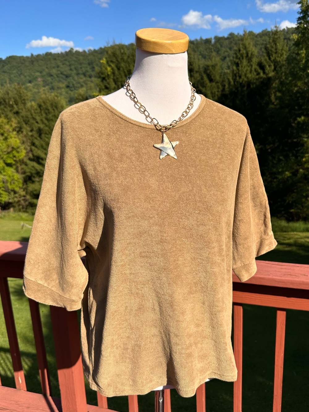 The Simple Folk Short-Sleeve Casual Top in Camel